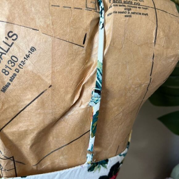 Emerald Sundae Pink Maroon Yellow Linen Blend Fit & Flare Dress Sz 7 Feminine - Picture 7 of 13